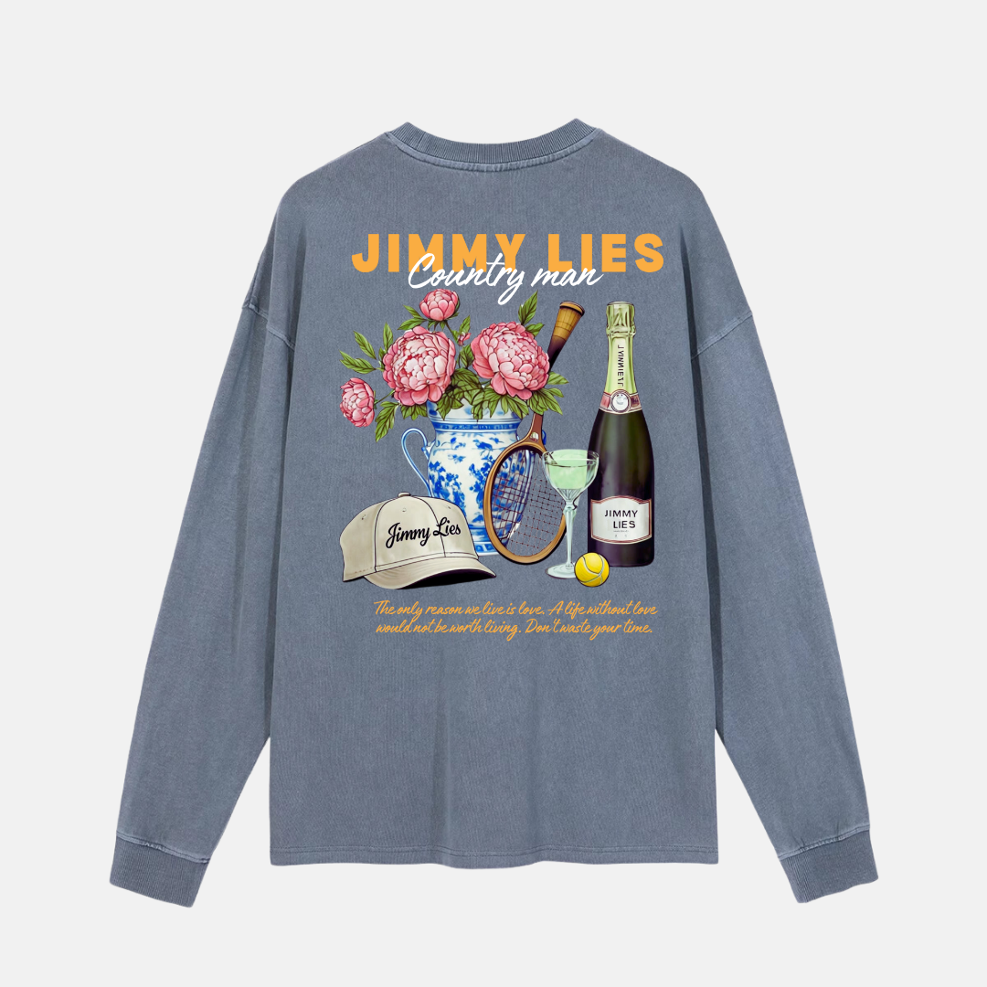 FLOWERS BLUE LONG TEE