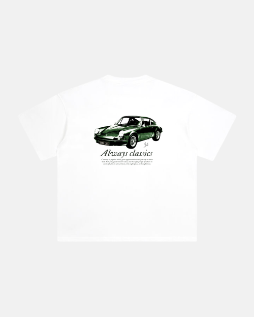 WHITE PORSCHE TEE