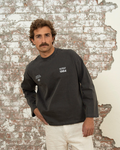 LAPS CHARCOAL LONG TEE