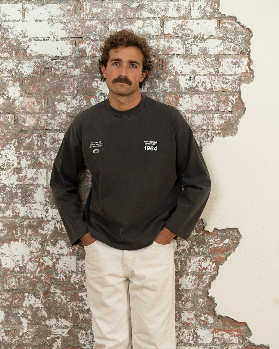 LAPS CHARCOAL LONG TEE