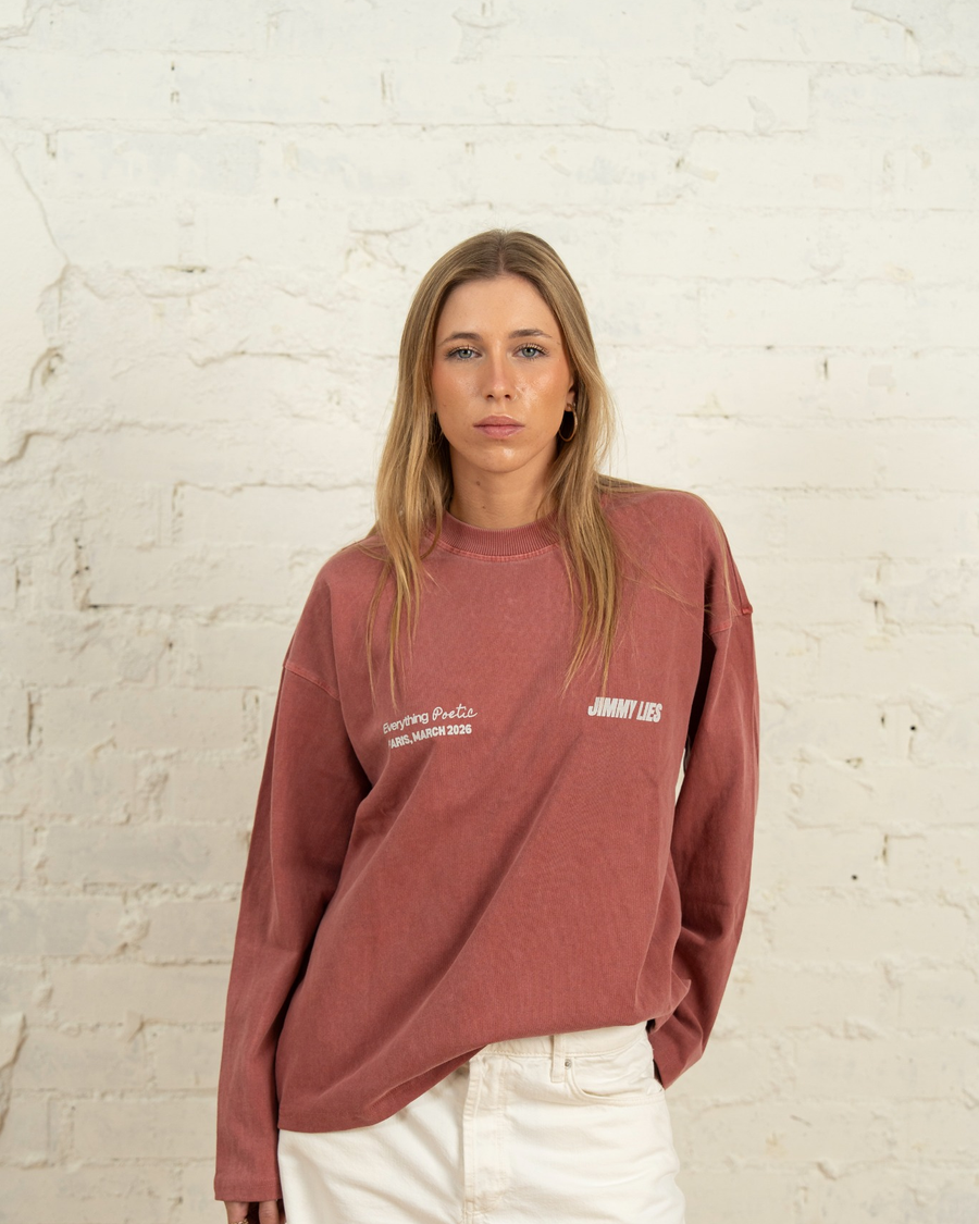 PARIS RED LONG TEE
