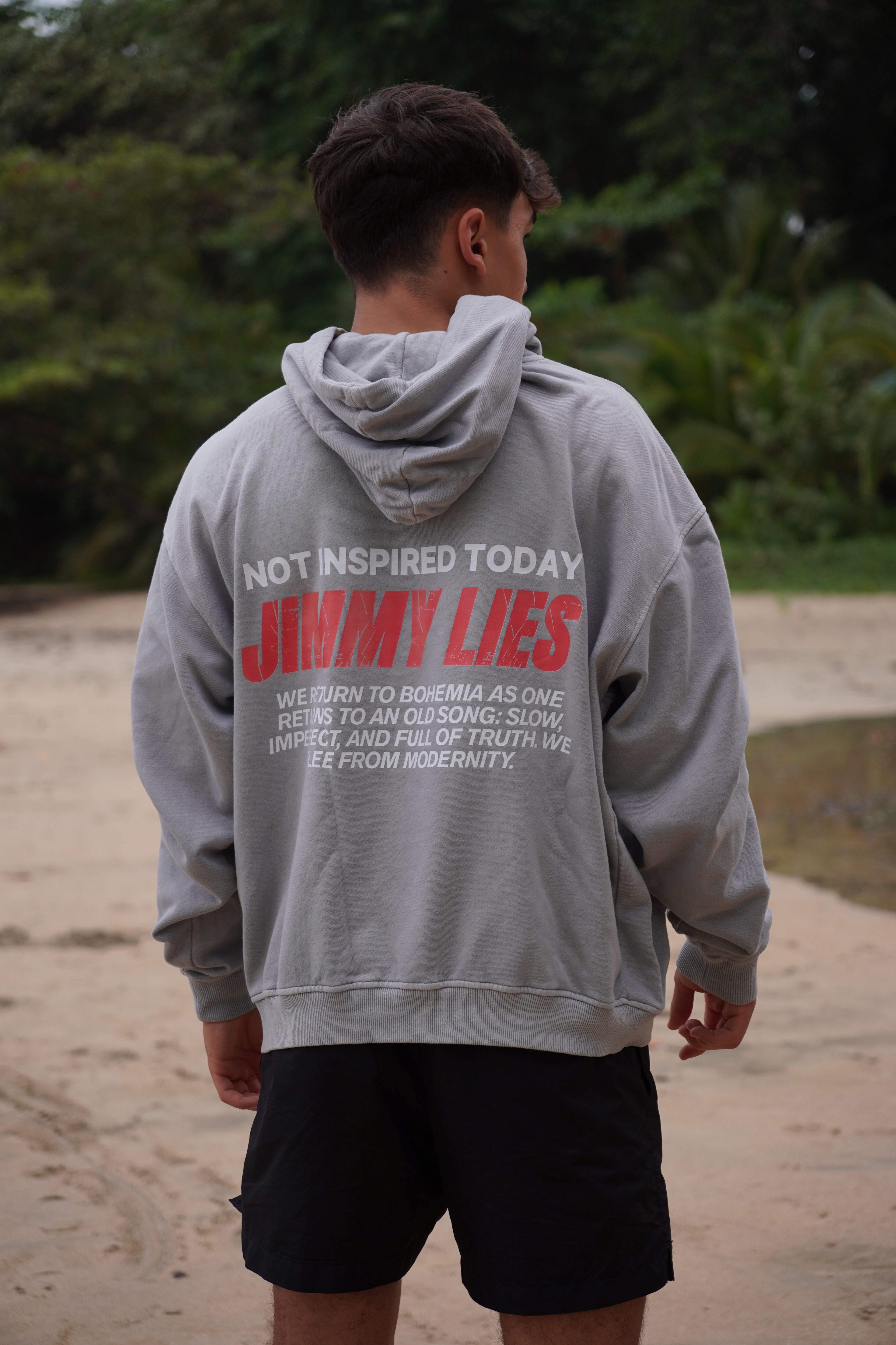 LIGHT GREY RETRO HOODIE