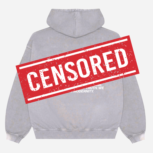 LIGHT GREY RETRO HOODIE
