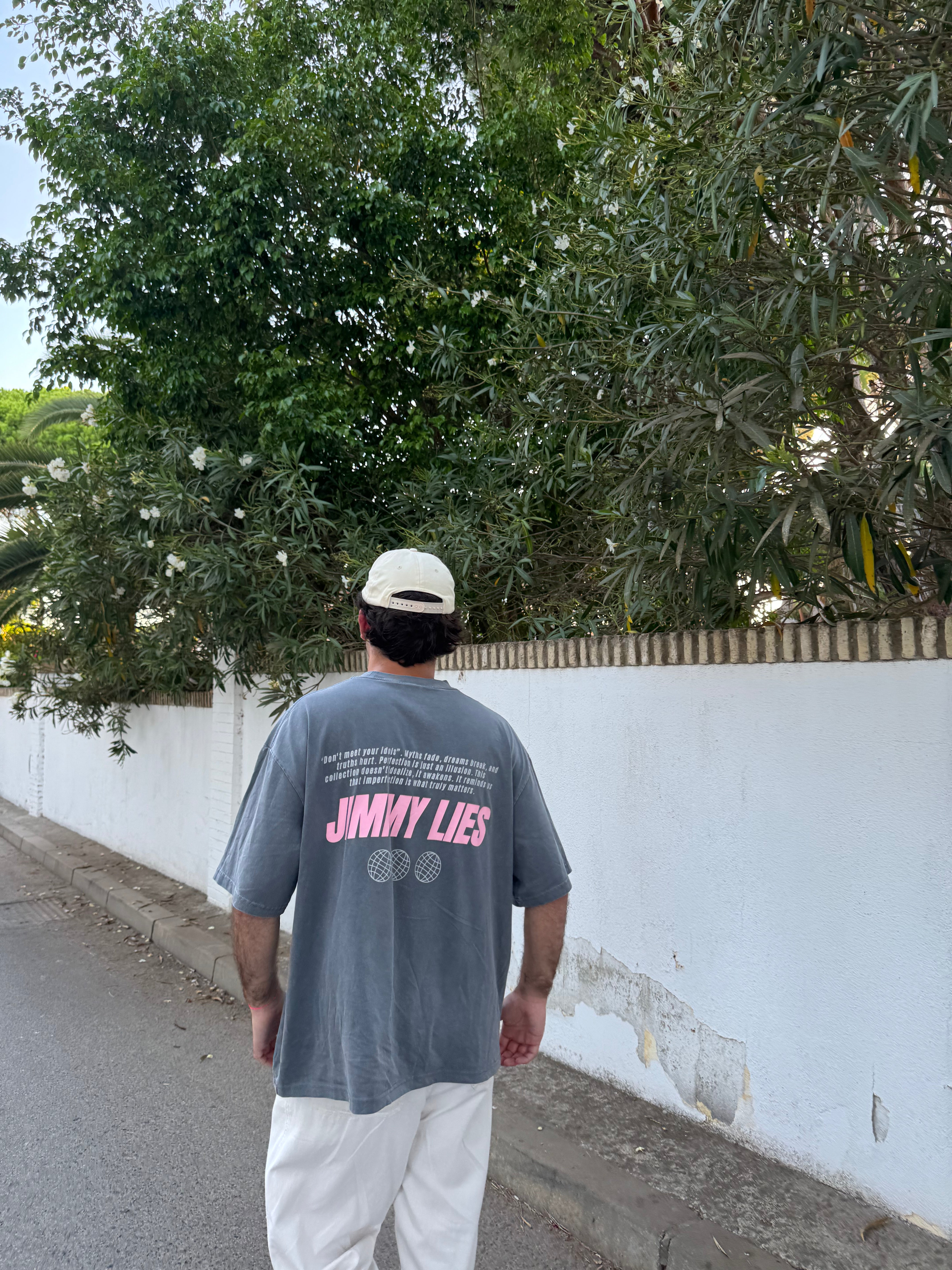 CONTRAST PINK GREY TEE
