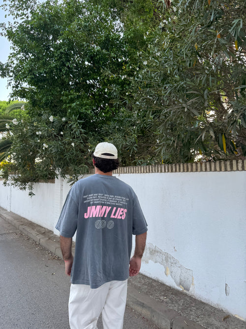 CONTRAST PINK GREY TEE