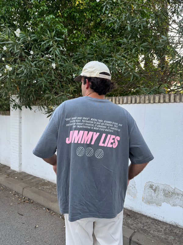 CONTRAST PINK GREY TEE
