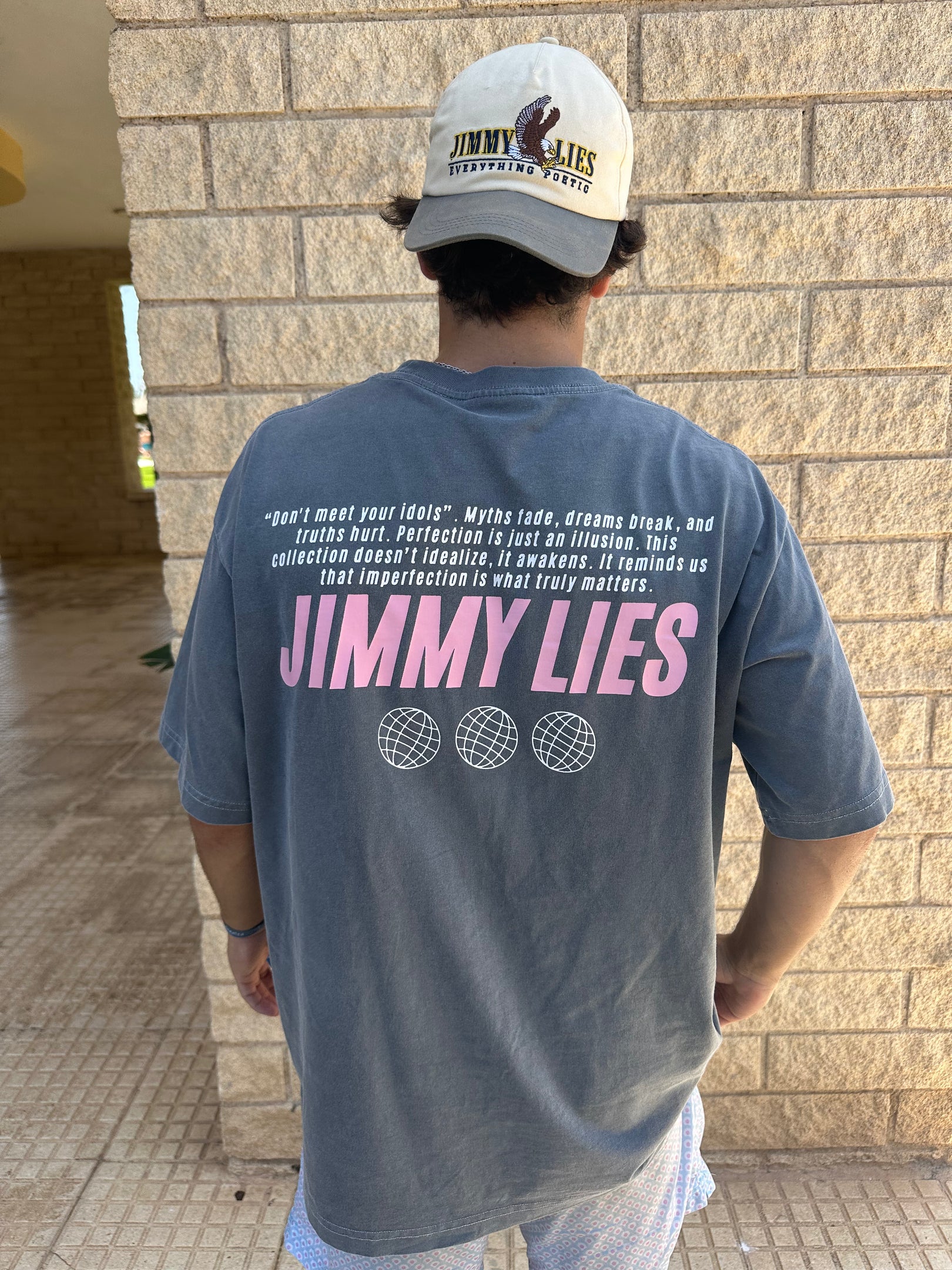 CONTRAST PINK GREY TEE