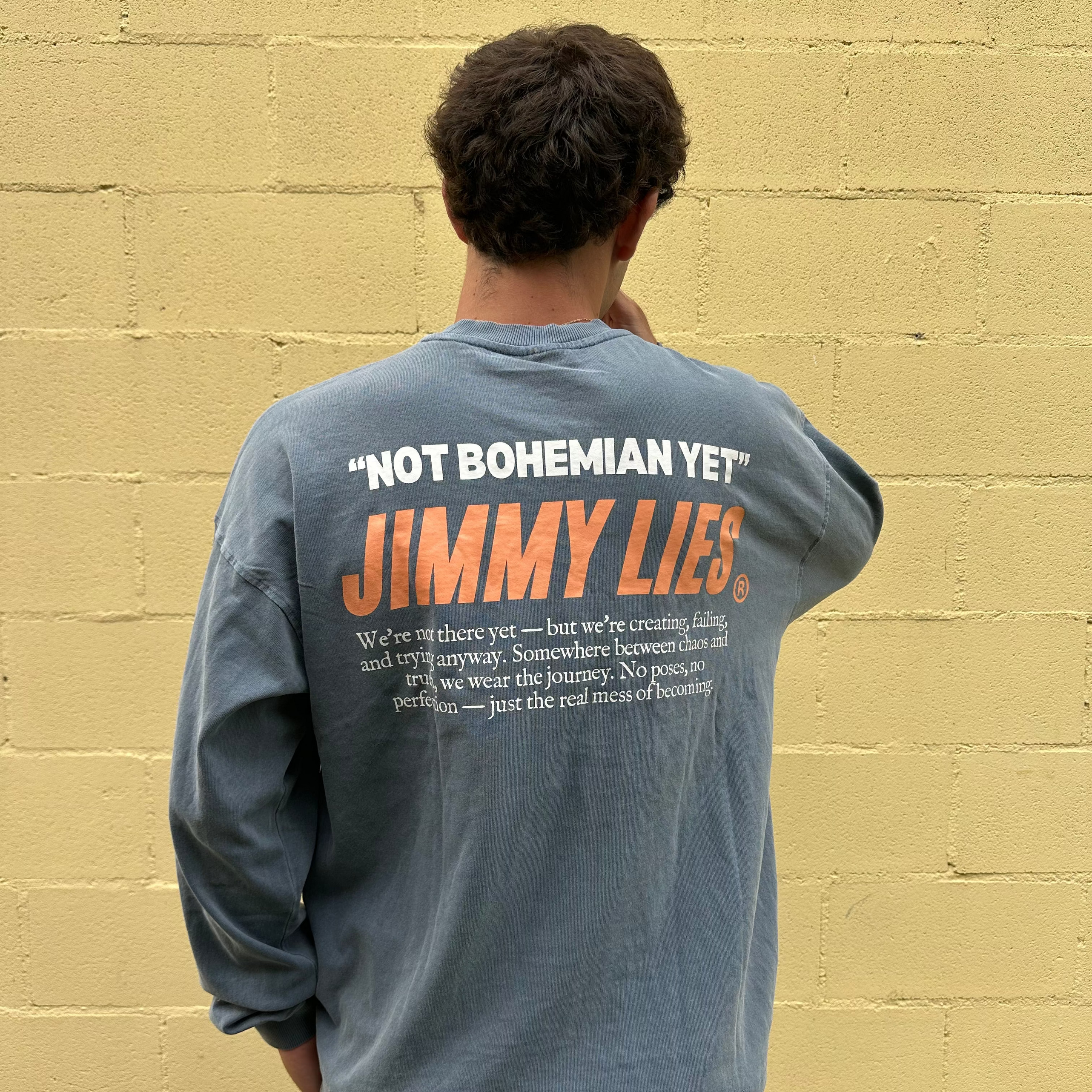 "NOT BOHEMIAN YET" BLUE