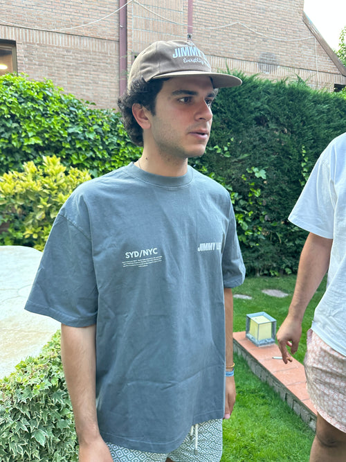 CONTRAST PINK GREY TEE