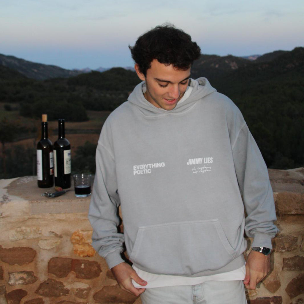 LIGHT GREY RETRO HOODIE