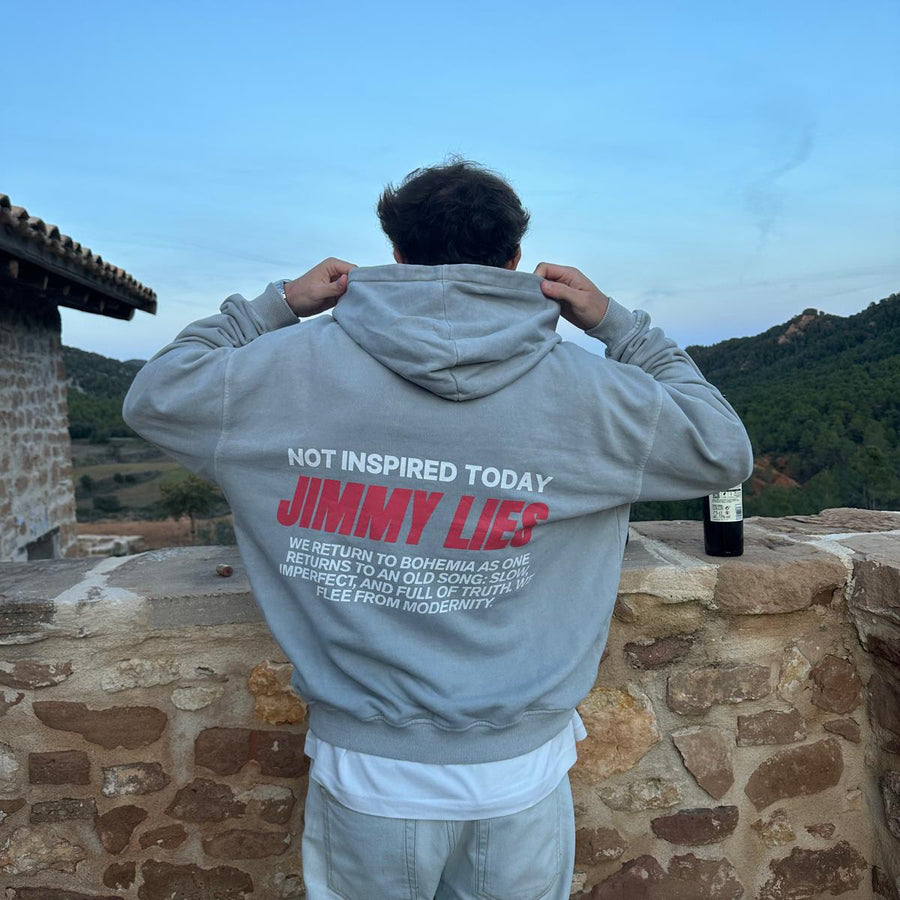 LIGHT GREY RETRO HOODIE