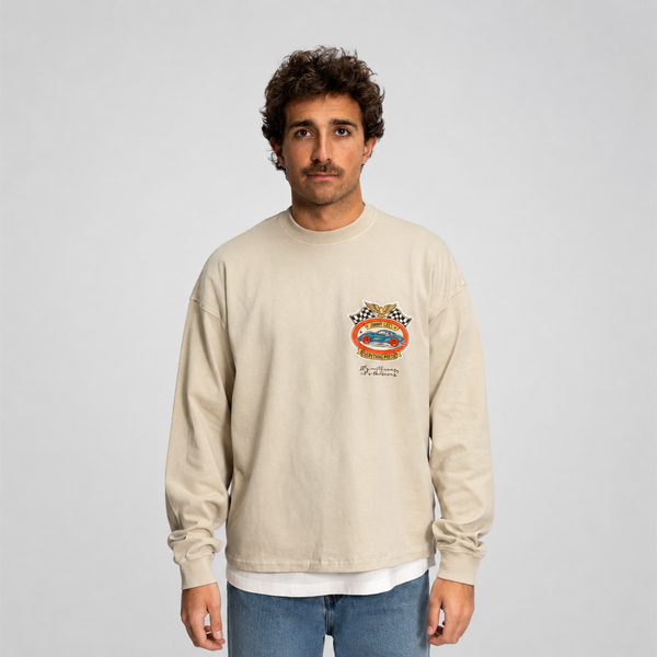 BEIGE CAR LONG TEE