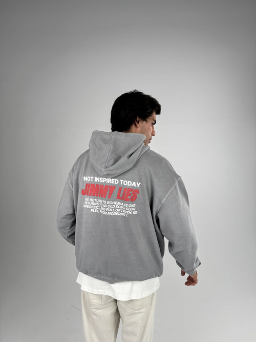 LIGHT GREY RETRO HOODIE