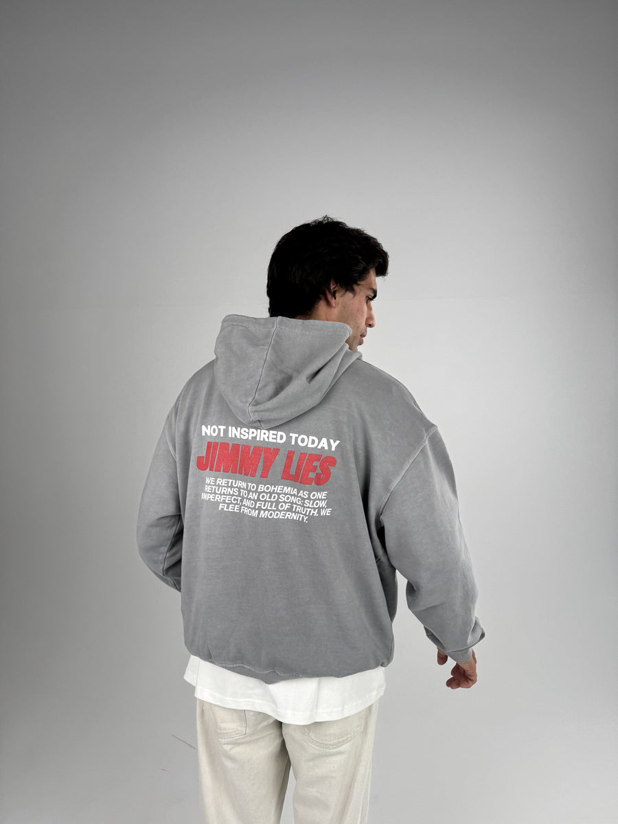 LIGHT GREY RETRO HOODIE