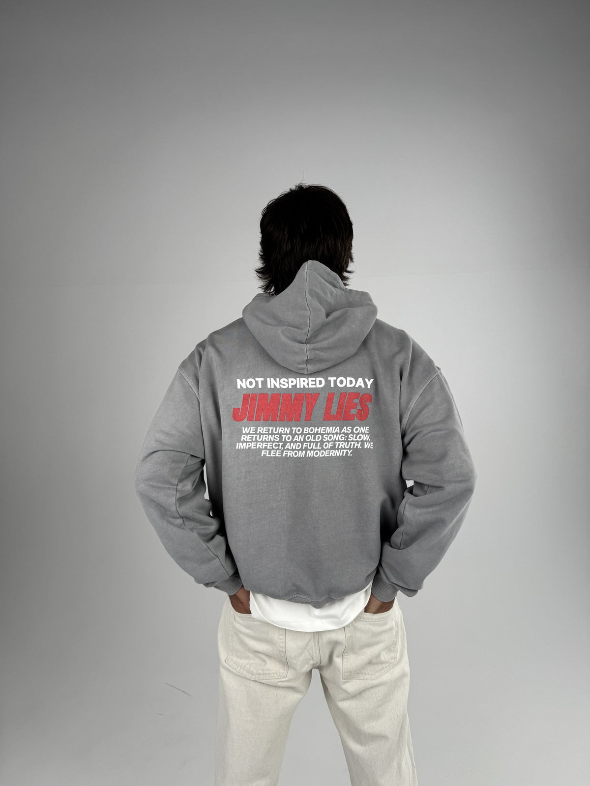 LIGHT GREY RETRO HOODIE