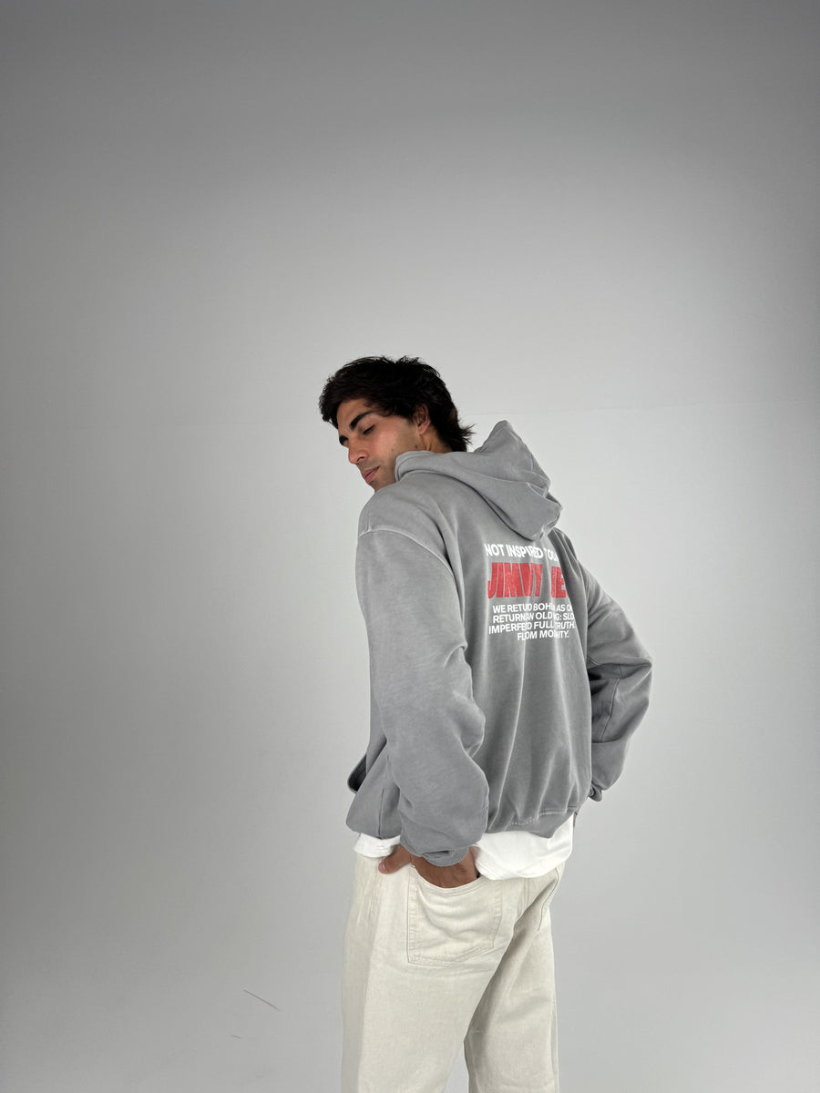 LIGHT GREY RETRO HOODIE
