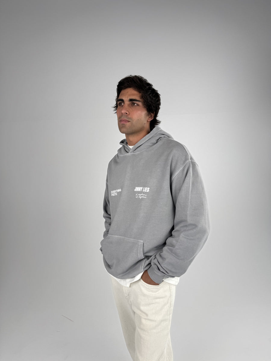 LIGHT GREY RETRO HOODIE
