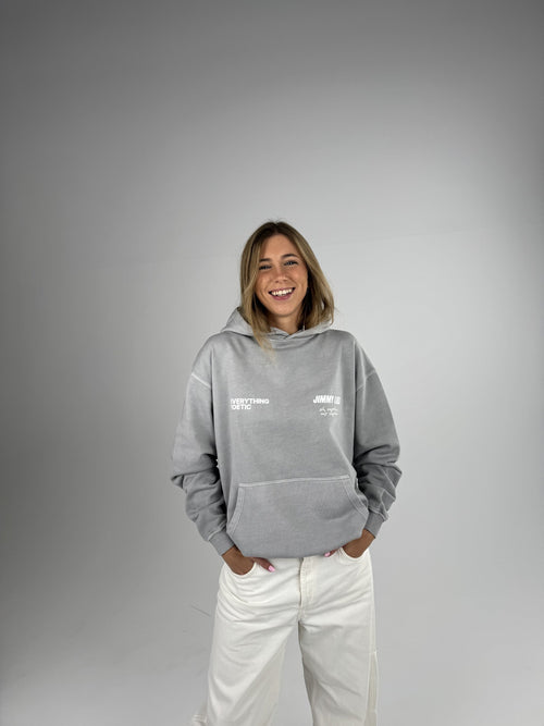LIGHT GREY RETRO HOODIE