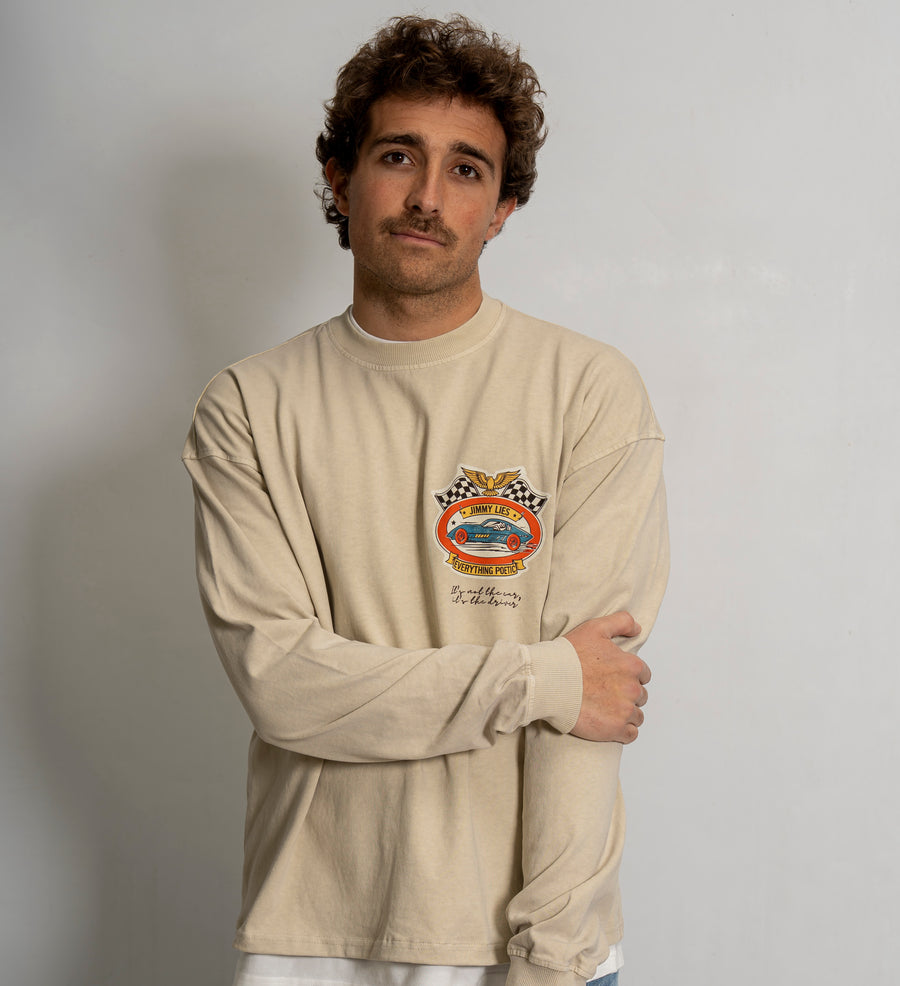 BEIGE CAR LONG TEE